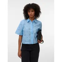 Vero Moda Kurzarmbluse "VMELIZA SHORT 2/4 SLEEVE SHIRT WVN NOOS" Baumwolle