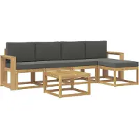 vidaXL Outdoor-Sofagarnitur 6 Stk. Weiß und Anthrazit