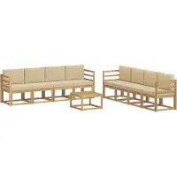 vidaXL Outdoor-Sofagarnitur 9 Stk. Weiß und Beige