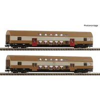 Fleischmann 6260075 N 2er-Set 2: Doppelstockwagen DBmue der DR