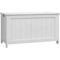 HOMCOM Truhe, Aufbewahrungsbox, Auflagenbox mit Griff, Gerätetruhe mit Deckel