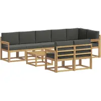 vidaXL Outdoor-Sofagarnitur 9 stk. Weiß und Anthrazit Polyester