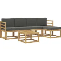 vidaXL Outdoor-Sofagarnitur 6 stk. Weiß und Anthrazit