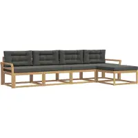 vidaXL Outdoor-Sofagarnitur 4 Stk. Weiß und Anthrazit Polyester