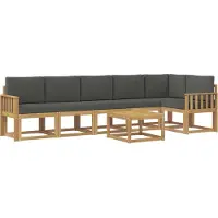 vidaXL Outdoor-Sofagarnitur 7 Stk. Weiß und Anthrazit Polyester