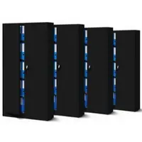 Jan Nowak Aktenschrank Abschließbar 4er Set JAN 195 x 90 x 40 cm Schwarz