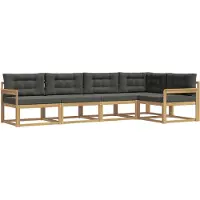 vidaXL Outdoor-Sofagarnitur 4 stk. Weiß und Anthrazit Polyester