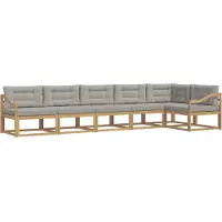 vidaXL Outdoor-Sofagarnitur 4 pcs Weiß und Hellgrau Polyester