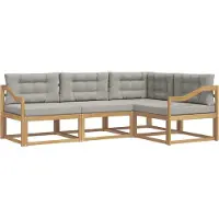 vidaXL Outdoor-Sofagarnitur 3 pcs Weiß und Hellgrau Polyester
