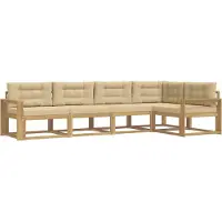 vidaXL Outdoor-Sofagarnitur mit Kissen 4 pcs Weiß und Beige Polyester