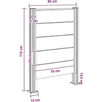 vidaXL Mülltonnenzaun Braun 85 x 12 x 115 cm Aluminium und WPC