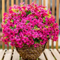 Unyqoos 16er-Set UV-beständige Kunstpflanzen für Außen – pflegefreie Gartendekoration für Balkon, Terrasse & Garten, natürliches Grün