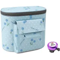 Unyqoos Kinder-Fahrradtasche wasserdicht 22 x 20 x 14 cm, Oxford-Gewebe, Reißverschluss, Klettbefestigung, inkl. extra lauter Fahrradklingel
