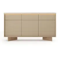 Masseno Kommode RIGATO 153,9 cm Sideboard mit 3 Schubladen und 3 Türen für Wohnzimmer Schlafzimmer Modern 153,9x40x84,4 cm Beige