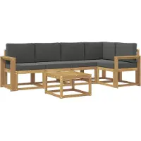 vidaXL Outdoor-Sofagarnitur 6 stk. Weiß und Anthrazit