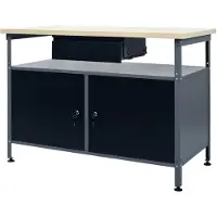 Markenlos Werkbank schwarz 120x60x85 cm Stahl