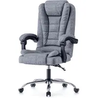 Markenlos Ergonomischer Bürostuhl mit hoher Rückenlehne und Höhenverstellung, Chefsessel, Liegestuhl für Büro und Zuhause, Grau
