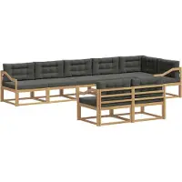vidaXL Outdoor-Sofagarnitur 6 stk. Weiß und Anthrazit Polyester