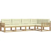 vidaXL Outdoor-Sofagarnitur 4 Stk. Weiß und Creme Polyester