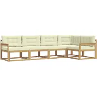 vidaXL Outdoor-Sofagarnitur 4 stk. Weiß und Creme Polyester