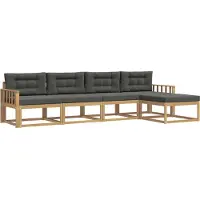 vidaXL Outdoor-Sofagarnitur 4 Stk. Weiß und Anthrazit Polyester