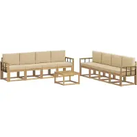 vidaXL Outdoor-Sofagarnitur 9 Stk. Weiß und Beige