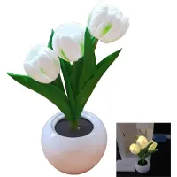 Welikera LED Tulpen Nachtlicht Dekolampe für Schlafzimmer Wohnzimmer Geschenk