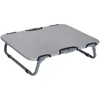 SUGIFT Hundebett erhöht 600D Oxford Stahlrahmen, Hundeliege Outdoor klappbar für kleine Hunde, Grau | platzsparend faltbar | bis 10 kg | 59 x 46 x 15 cm
