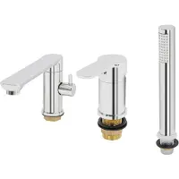 StarTech.com Badewannenarmatur - Mischbatterie mit Handbrause - Ausziehbar 60–80 cm - Einhebel - Warm/Kalt - Keramikkartusche - 12,7 mm Anschluss - Poliert - Silber