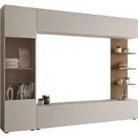 Mirjan 24 Wohnwand Lazando, Stilvoll Wohnzimmer-Set, Schrankwand, Praktisch Mediawand, TV-Schrank (Farbe: Cashmere + Cremona Eiche, ohne Beleuchtung)