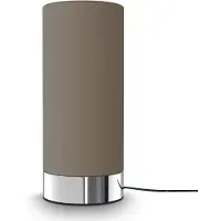 B.K.Licht - Nachttischlampe mit Touch, Dimmbar, E14 Fassung, Zylinder Stoffschirm, Tischlampe, Lampe, Nachttischleuchte, Tischleuchte, Bürolampe