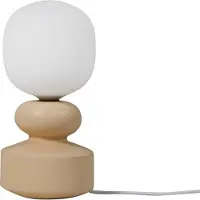 LUCANDE Tischleuchte Fidelo, weiß/gelb, 38 cm, Glas, Keramik
