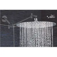 Unyqoos 12 Inch (30 cm) Regenduschkopf – lebensmittelechter AISI304 Edelstahl, polierte Oberfläche, Anti-Kalk-Silikondüsen, G1/2 inch, 2,0 mm Wandstärke