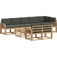 vidaXL Outdoor-Sofagarnitur 9 Stk. Weiß und Anthrazit Polyester
