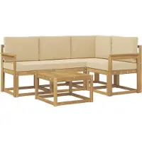 vidaXL Outdoor-Sofagarnitur 5 stk. Weiß und Beige