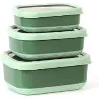 Unyqoos 3‑teiliges Edelstahl-Lunchbox-Set, 470/820/1400 ml – auslaufsichere transparente Deckel, BPA-frei, stapelbar, spülmaschinenfest
