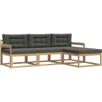 vidaXL Outdoor-Sofagarnitur 4 stk. Weiß und Anthrazit Polyester