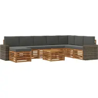 vidaXL Outdoor-Sofagarnitur 9 Stk. Natur und Anthrazit
