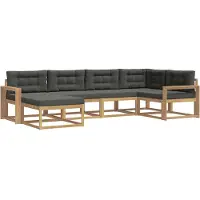 vidaXL Outdoor-Sofagarnitur 5 Stk. Weiß und Anthrazit Polyester