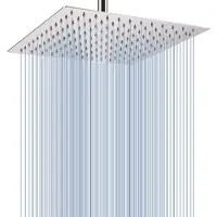 Unyqoos Regenduschkopf quadratisch 30 cm – Edelstahl, Hochdruck, 144 Silikondüsen, schwenkbar, Wand- & Deckenmontage