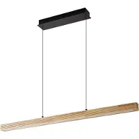 LUCANDE LED-Hängeleuchte Emara, holz hell, Eiche, CCT