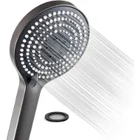 Unyqoos Wassersparender Duschkopf 130 mm – 6 einstellbare Strahlarten, ABS mit mehrschichtiger Chrombeschichtung, G12-Anschluss, Anti‑Silikon‑Düsen