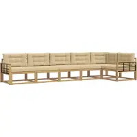 vidaXL Outdoor-Sofagarnitur 4 stk. Weiß und Beige Polyester