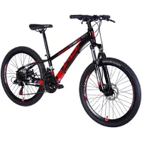 DaviBikes Kinderfahrrad Mercury Aluminium, 24", 130–160 cm, 21-Gang, Schwarz/Rosa