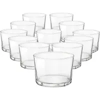 Unyqoos 12er-Set gehärtete Trinkgläser 370 ml – klare Alltagsgläser, spülmaschinenfest, elegantes Design für Zuhause & Büro, Italy
