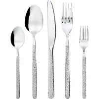 Unyqoos 60-teiliges Besteckset für 12 Personen aus Edelstahl, & spülmaschinengeeignet – klassisches Retro‑Design