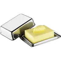 Unyqoos Edelstahl-Butterdose mit Deckel, 250 g – Geruchsschutz, kompakte Butterbox für Kühlschranktür, elegantes zeitloses Design