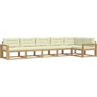 vidaXL Outdoor-Sofagarnitur mit Kissen 4 pcs Weiß und Creme Polyester