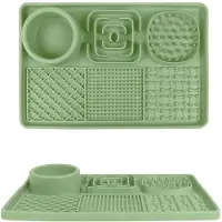 Unyqoos Leckmatte aus 100% lebensmittelechtem Silikon 20×30 cm für Hunde & Katzen – 6 Bereiche, 54 Saugnäpfe, BPA-frei, rutschfest, Anti-Stress & langsames Füttern