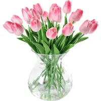 Unyqoos Künstliche Tulpen aus Latex – realistische Deko-Tulpen 33 cm, Blütenkopf 7 cm, natürliches Aussehen, ideal für Sträuße & Dekoration, Empfehlung 20 Stück, Innen/Außen